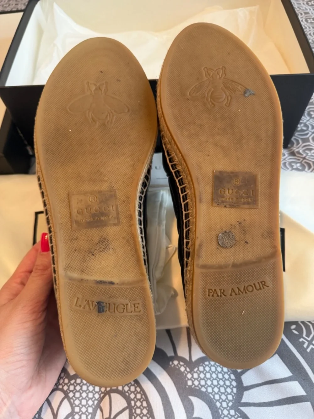 Gucci GG Marmont Espadrille Shoes — Size 39.5